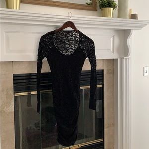 Long sleeve, black lace dress